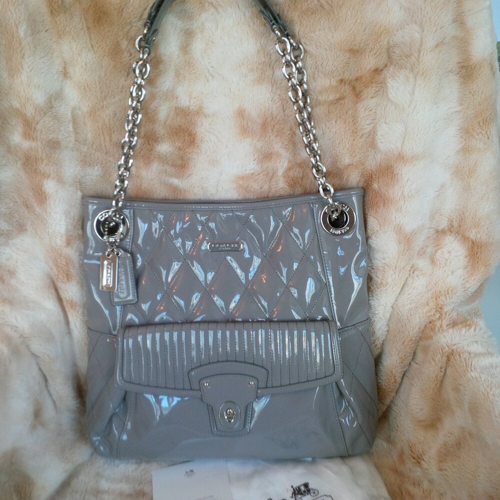 New $398 Coach Poppy Gloss Tote AUTHENTIC COACH COLLECTION! $6.99 Shipping!